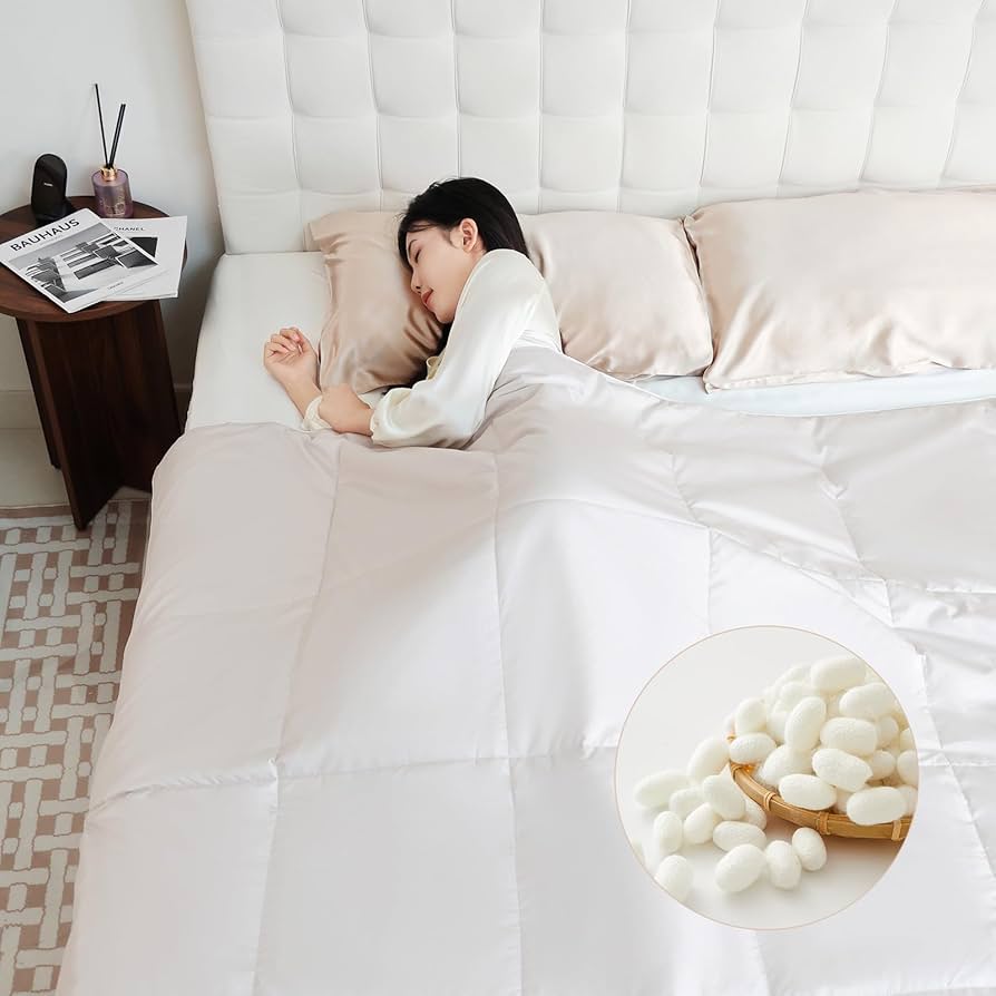 Amazon｜THXSILK 掛け布団シルク 高級真綿 肌掛け 洗濯機可 100